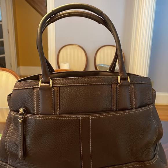 Brown leather Coach tote - Picture 5 of 13